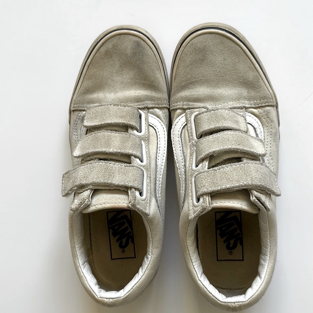 Cream Velcro Vans